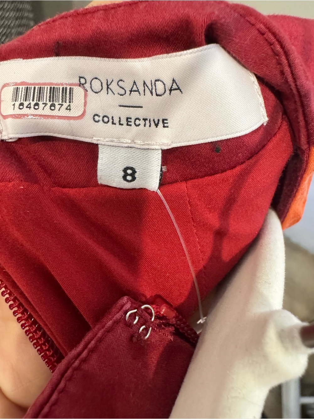 Roksanda Colorblock A-Line Sleeveless Dress in Pink, Orange & Burgundy - Picture 6 of 7